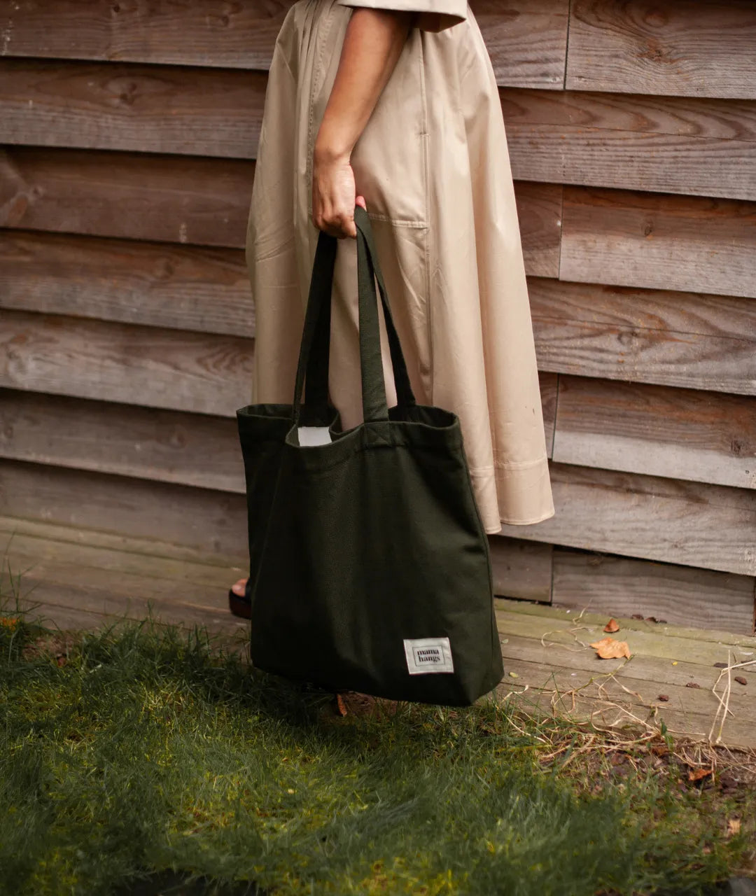 Tote bag a langer mama hangs canvas olive