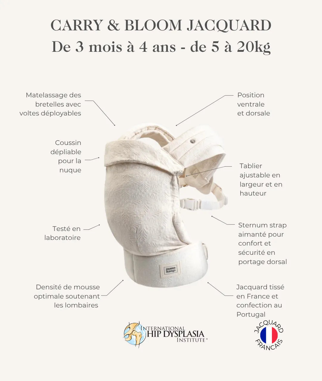 Porte-bébé Carry &amp; Bloom Jacquard