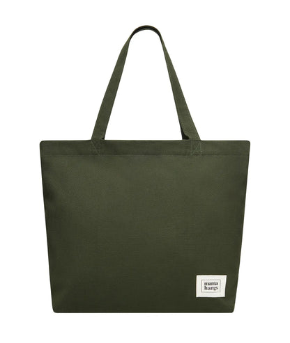 Sac à Langer tote bag en canvas olive de Mama Hangs 