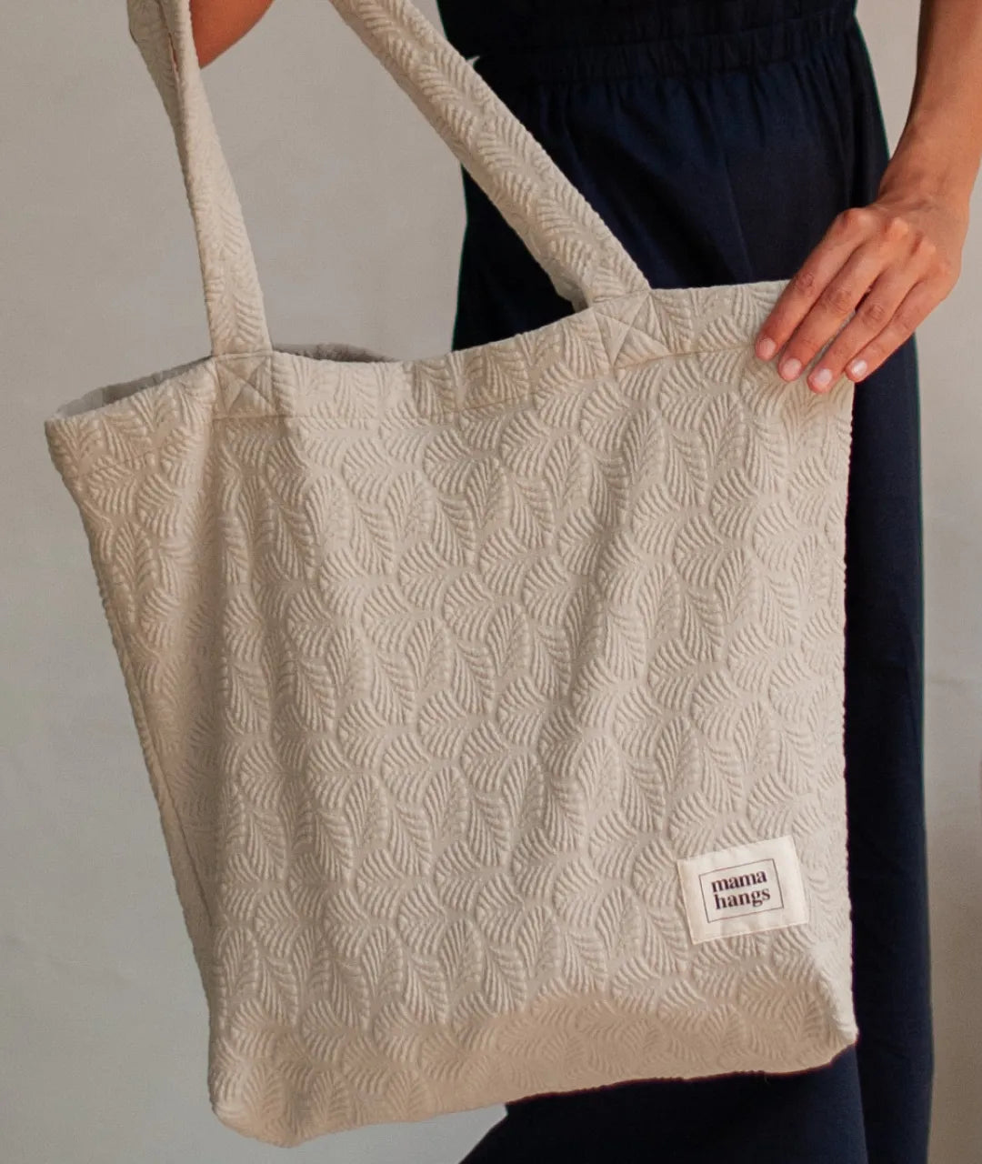 Tote Bag à Langer - Jacquard Palm Craie