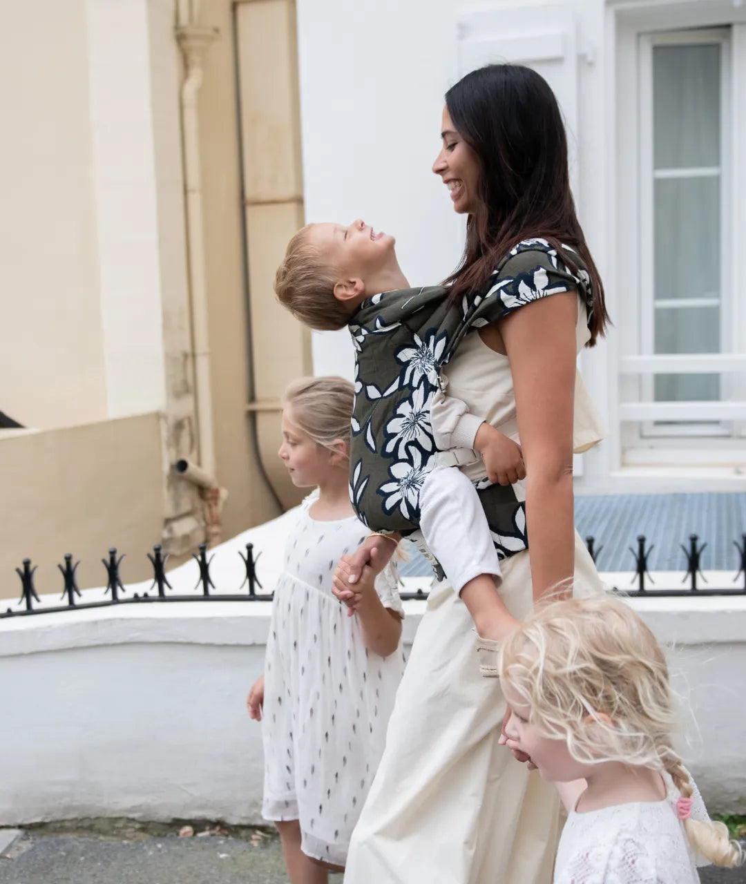 porte bébé en jacquard made in france Premium et physiologique
 