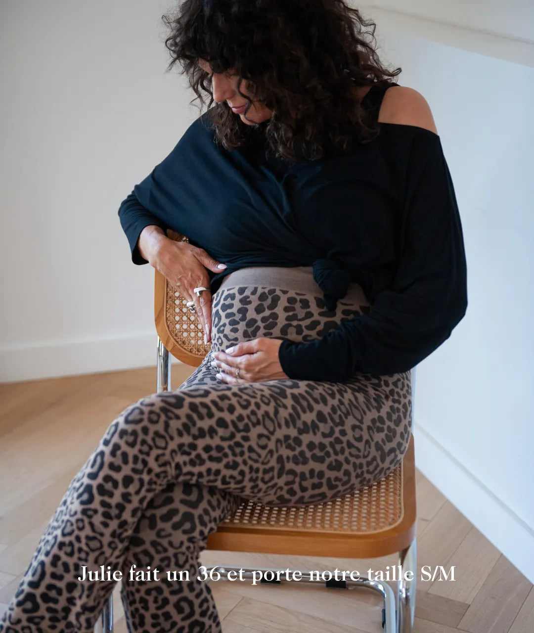 pantalon de grossesse et post partum sans couture leopard 